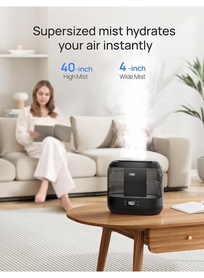 دريو Dreo 4L Smart Humidifiers for Bedroom, Quiet Supersized Cool Mist Ultrasonic Humidifier with Diffuser and Nightlight, 32 Hour Long Runtime for Home, Indoor, Nursery, Plant(Black) - Image 4